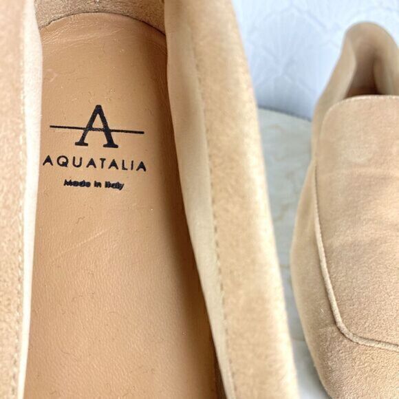 Aquatalia Loafers Flats Womens Size 8.5 Sand Camel Waterproof Suede Slip On NWOB - Picture 11 of 15